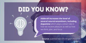 Infographic - adderall increases the level of several neurotransmitters, including doapmine